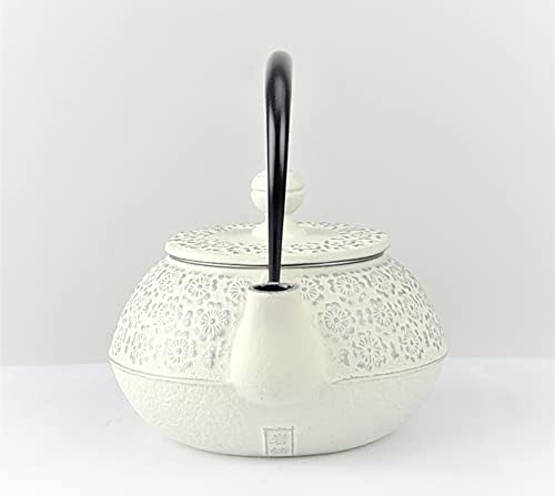Iwachu 12605 Iwachu Teapot, 3 Type, Cherry Blossom, Silver/Hemp Color, 0.32 L (0.32 L), Enameled Inner, Nambu Ironware - Image 4