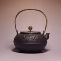 Handmade Cast Iron Tetsubin Teapot 1.2L Uncoated Pig Iron Kettle With Heat Retention For Loose Leaf Tea Brewing by Unknown