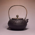Handmade Cast Iron Tetsubin Teapot 1.2L Uncoated Pig Iron Kettle With Heat Retention For Loose Leaf Tea Brewing by Unknown