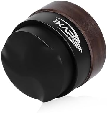 IKAPE 51MM Coffee Distributor, New Wooden Handle Design, Gravity Adaptive Espresso Distributor Fits All 51MM Espresso Portafilter, Compatible with 51MM Delonghi Bottomless Portafilter by IKAPE