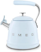 SMEG Stovetop Whistling Kettle – 50s Retro Style, 2.3 Liter (10 Cup / 2.4 Quart) Stainless Steel Tea Kettle with Iconic Design & Whistle – Premium Kitchen Statement Piece (New Pastel Blue) by Unknown