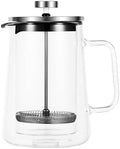 French Press Coffee Maker, Double Wall Glass French Press, French Press Tea Maker, Insulated Glass Tea Press, Clear Coffee Press, Multifunctional Coffee Press Coffee Maker for Home Office (35 oz) by Unknown