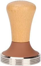 Coffee Tamper and Mat Kit Silicone 90 Degree Corner Tamping Mat 503g Beech Handle for Machine Home Barista, Even Force Distribution No More Channeling (51mm / 2.01in Tamper) - Image 5