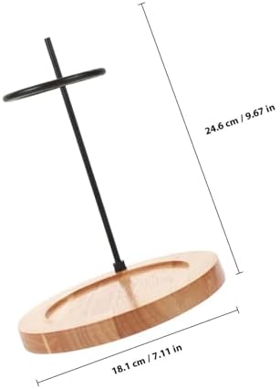 Wooden Base Coffee Dripper Rack, Iron Filter Cup Holder - Image 2