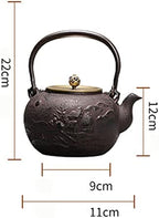 Cast Iron Teapot Japanese Tea Kettle with Removable Stainless Steel Infuser Internal Enamelware Teapots with Birds and Plum Flower - Image 5