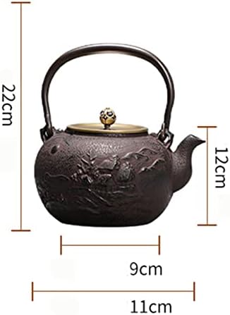 Cast Iron Teapot Japanese Tea Kettle with Removable Stainless Steel Infuser Internal Enamelware Teapots with Birds and Plum Flower - Image 5