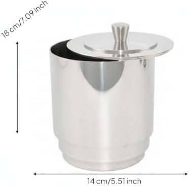 Compact Stainless Steel Canister, High Profile Stainless Steel Raw Material Pot, Dimensions 14cm Diameter X 18cm Height, Modern Minimalist Style - Image 5