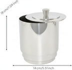 Compact Stainless Steel Canister, High Profile Stainless Steel Raw Material Pot, Dimensions 14cm Diameter X 18cm Height, Modern Minimalist Style - Image 5
