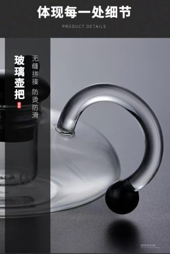Nordic Camellia Glass Teapot High Borosilicate 520ml (Black And Clear) - Image 6