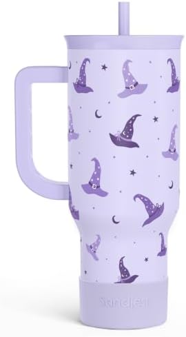 Halloween Stainless Steel Slider Tumbler with Handle 40 Ounces with Lid, Travel Cup, Insulated Bottles for Girls Women by SANDJEST