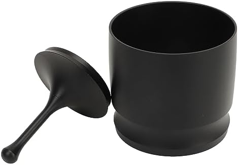 Fydun 58mm Coffee Blind Shaker, Dosing Rings Press Aluminum Alloy Anti Flying Accessories Powder Picker Making Supplies Grey Tampers Receiver Container Dust Cup (Black 58mm) - Image 4