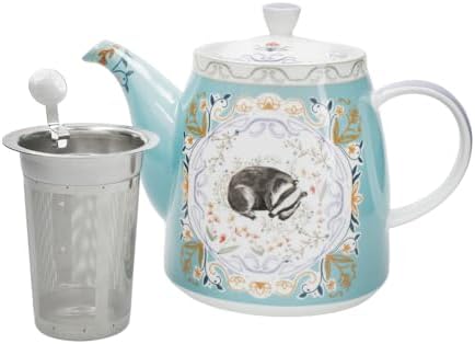 London Pottery Classic Ceramic Bell -shaped Teapot, 1 Litre (33.8 Fl oz), Badger Cocoon, Stainless Steel Tea Infuser, English Style Tea Pot for Afternoon Tea - Image 4