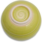 Kyoto Kiyomizu-yaki Earthenware Matcha Bowl - Rokuro Suji – 20.2 fl oz Charming Form, Lead-Free, Gift Box Included - Ideal for Tea and Café au Lait Made in Japan (Yellow Green) - Image 4