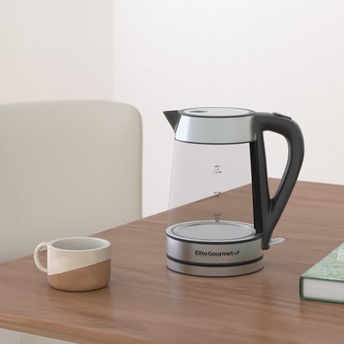 Elite Gourmet EKT-602 BPA-Free Electric Glass Kettle, Cordless 360° Base - Image 2