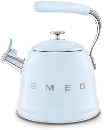 SMEG 50's Retro Style Whistling Kettle & divvi! Mug Tree Bundle - Pastel Blue - Image 2