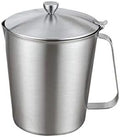 Milk Measuring Frothing Pitcher Jug Cup with Lid Stainless Steel Coffee Espresso Steaming Pitchers Cup Chocolate Candy Butter Cheese Melting 700ml(Size:10.5 * 8.8 * 14cm) (As Shown 9 * 7.5 * 13cm) by Unknown