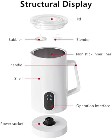 400W Commercial Milk Frother Machine, 580ml Stainless Steel Automatic Foam Maker, Hot Cold Latte Cappuccino Steamer for Home Coffee Shop Use - Image 3