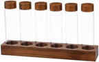 Glass Coffee Bean Container Storage Tubes with Wood Stand by COOLHIYA