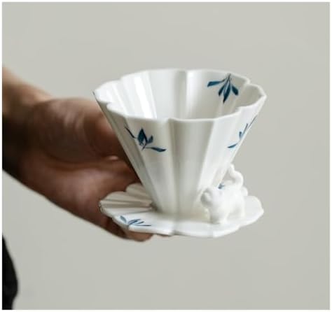 Hand-painted Butterfly Orchid Coffee Cone Shape Drip Hand Brewing Filter Funnel Cup Dripper Pour Over Barista Mugs(Set) - Image 7