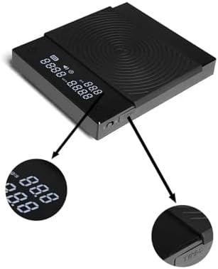 Electronic Scale, in Stock Black Mirror Basic2 Plus Up Digital Coffee Food Kitchen Scale with Time USB Light Weight Mini,for Meal Prep, Baking and Cooking(Black) - Image 4