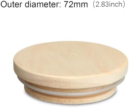 Bamboo Lids 10pcs Reusable Bamboo Wood Lids,Mason Jar Caps Non Leakage Silicone Sealing Wooden Covers(72mm) - Image 2