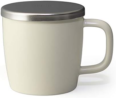 FORLIFE Dew Satin Finish Brew-In-Mug with Basket Infuser & Stainless Lid 11 oz. (Natural Cotton) by Unknown