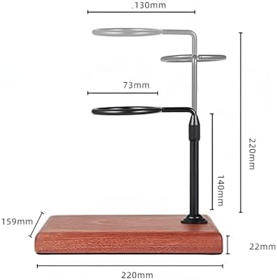 Adjustable Height & 360 Rotating Pour over Coffee Dripper Stand with Wooden Base, Aluminum Alloy Holder, Manual Brewing Station, Black, Sapele Base - Image 5