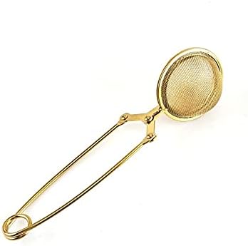 Tea Filters Tea Infuser Stainless Steel Sphere Mesh Strainer Coffee Herb Spice Filter Diffuser Handle Ball Match Bags(Gold) by Unknown