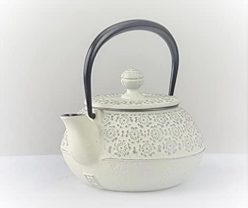 Iwachu 12605 Iwachu Teapot, 3 Type, Cherry Blossom, Silver/Hemp Color, 0.32 L (0.32 L), Enameled Inner, Nambu Ironware - Image 3