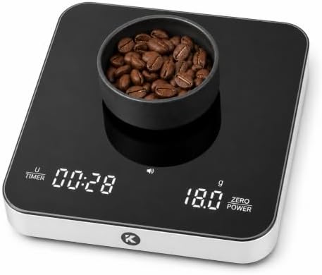 KitchenTour Coffee Scale with Timer, Small Espresso Scale 0.1g/2kg, Silver by KKitchenTour