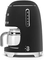 Smeg 50's Retro Style Aesthetic Drip Coffee Machine with 10 Cup Glass Carafe, Auto Start Feature, Keep Warm Plate, and Two Coffee Strength Settings (Matte Black) - Image 3