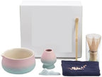 5-7PCS Ceramic Mountain Matcha Bowl Set Whisk Holder Diancha Tea Tools Kit(Pink-6pcs) by Unknown