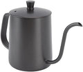 Rengue Gooseneck Pour Over Coffee Kettle 20oz Stainless Steel Tea Kettle with Precision Control for Home Brewing Stovetop Safe Small Water One Person (600ml PTFE Black) by Rengue
