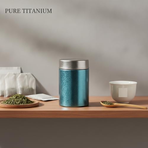 Pure Titanium Tea Canister, Metal Food Storage Container for Loose Leaf Tea and Tea Bags, 9.5 fl oz Jar for Home or Travel (1 PC) - Image 2