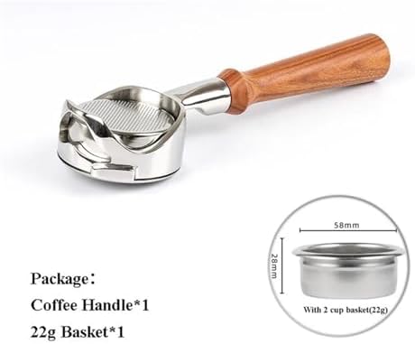 Hollowed Out 58mm Bottomless Portafilter，Compatible For Gaggia，Espresso Machine Barista Accessory(F red wood) - Image 2