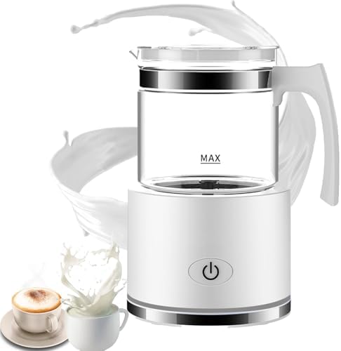 Electric Milk Frother with Temperature Control Hot Cold Foam Maker for Coffee, Latte, Hot Chocolate, Automatic Shut-Off, Detachable Design for Easy Cleaning by Unknown