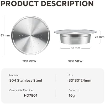 Compatible With Philips，Compatible With Senseo，HD7801 Reusable Capsule Stainless Steel Espresso Bag Crema Filter,Coffee Capsule Filter(2PCS) - Image 2