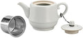 Rural Style Ceramic Teapot with Stainless Steel Infuser 16 OZ White by NCQIXIAO