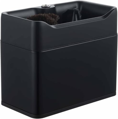 Electric Automatic Portafilter Cleaner, Espresso Coffee Puck Knock Box with Scrapers and Brush Head, Portable Coffee Ground Cleaning Tool for Home Cafe Coffee Bar Use(Black) by Unknown