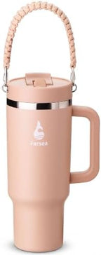 Farsea 40oz Insulated Stainless Steel Travel Tumbler with Handle & Straw by Farsea