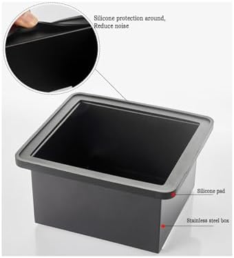 Espresso Coffee Knock Box, Large Coffee Coffee Grounds Knock Box Container Coffee Machine Accessories, Stainless Steel Coffee Bin Grind Knock Out Box with Removable Knock Bar and Non Slip Base - Image 4