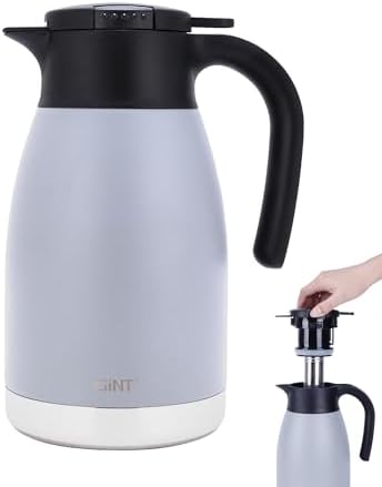 GiNT 51oz Thermal Coffee Carafe with Infuser – Insulated Tea Carafe, Removable Filter, Dishwasher-Safe | 1.5L 6–7 Cups, Wide Mouth, Leak-Proof Seal | Stainless Steel Beverage Server for Home & Office by WelcometoGiNT