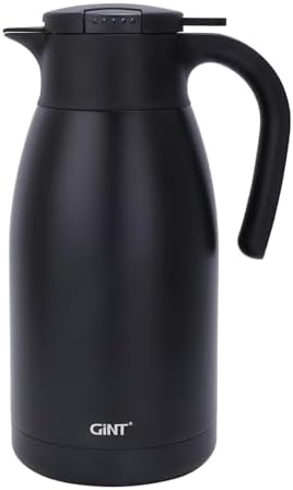 GiNT 1.9L / 64Oz Thermal Coffee Carafe, Insulated Stainless Steel Coffee Carafes for Keeping Hot/Double Walled Vacuum Thermal Carafe (Black) by WelcometoGiNT