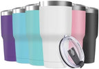 30oz Stainless Steel Travel Mug with Lid, 6 Pack Double Wall Vacuum Insulated Bulk Tumbler, Powder Coated Coffee Cup Suitable for Vehicle Cup Holders(Assorted Colors) by Deitybless