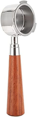 Bottomless Portafilter Coffee Machine Handle, Stainless Steel Filter Holder Basket Replacement Tool, Ergonomic Wooden Handle for Espresso Extraction, Barista Accessory for Home and (54mm rosewood) by Unknown