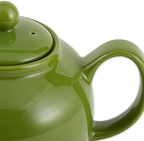 RSVP International Stoneware Teapot Collection, Microwave and Dishwasher Safe, 42 oz, Green - Image 2
