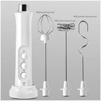 Electric Milk Frother Frothing Machine Handheld Frother High Speed ​​Drink Blender Coffee Frothing Wand 3 in 1 Portable Rechargeable(Black) - Image 5
