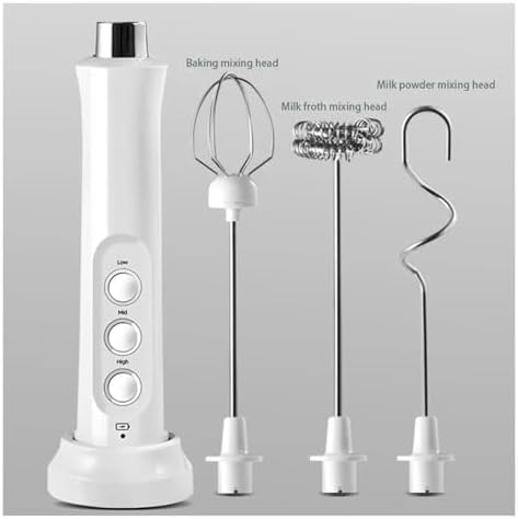 Electric Milk Frother Frothing Machine Handheld Frother High Speed ​​Drink Blender Coffee Frothing Wand 3 in 1 Portable Rechargeable(Black) - Image 5