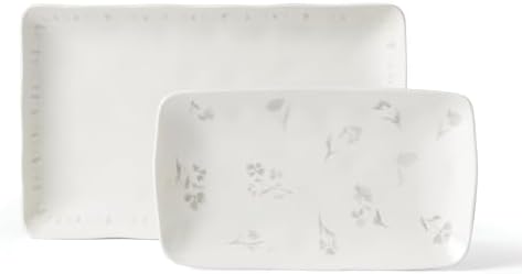 Lenox Oyster Bay 2-Piece Nesting Serving Platters, 3.40 LB, White by Lenox