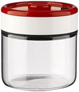 Vacuum Sealed Press Type Coffee Bean Storage Can Glass Canister Durable Tea Preservation Evacuated Storage Bottle for Home Use(1200ML C4533C) by Unknown